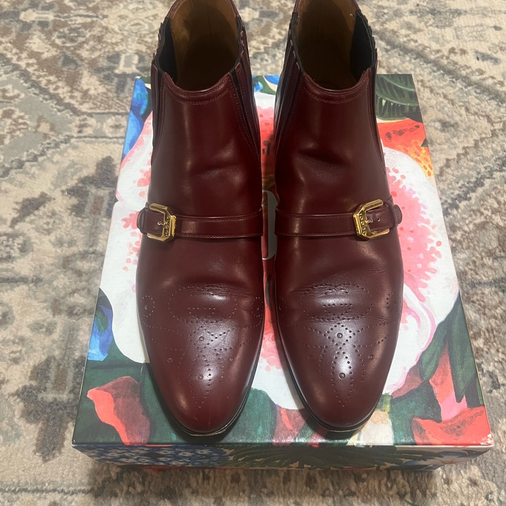 Men's Burgundy Leather Dress Shoes
